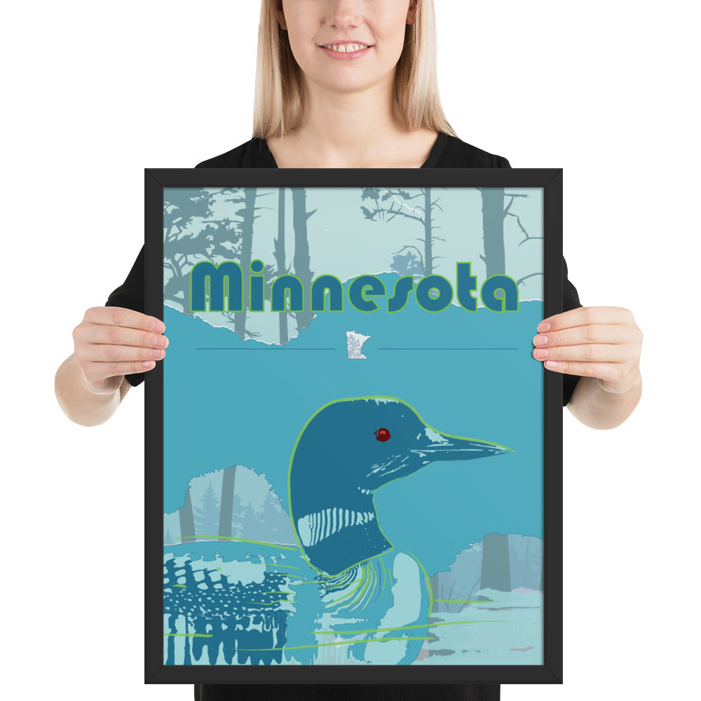 Minnesota Loon Turquoise Wall Art