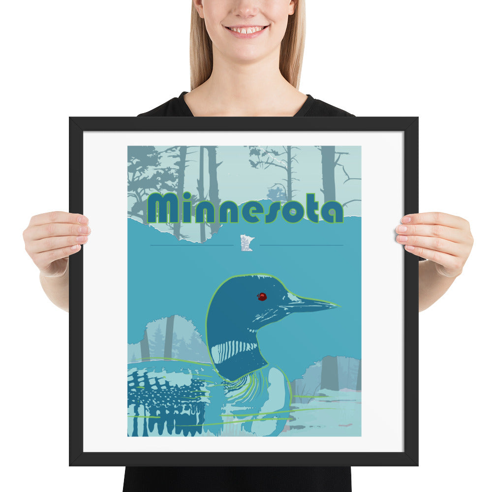 Minnesota Loon Turquoise Wall Art