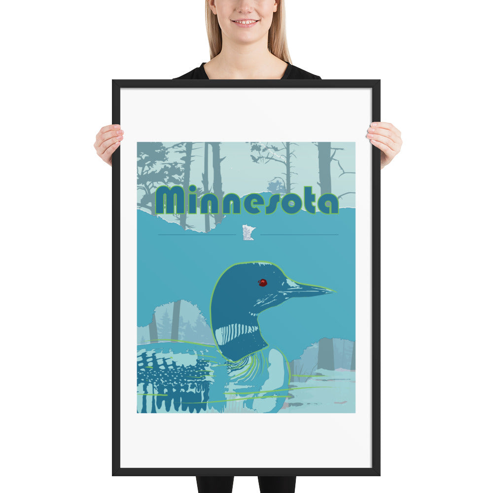 Minnesota Loon Turquoise Wall Art