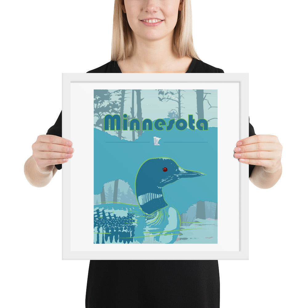 Minnesota Loon Turquoise Wall Art