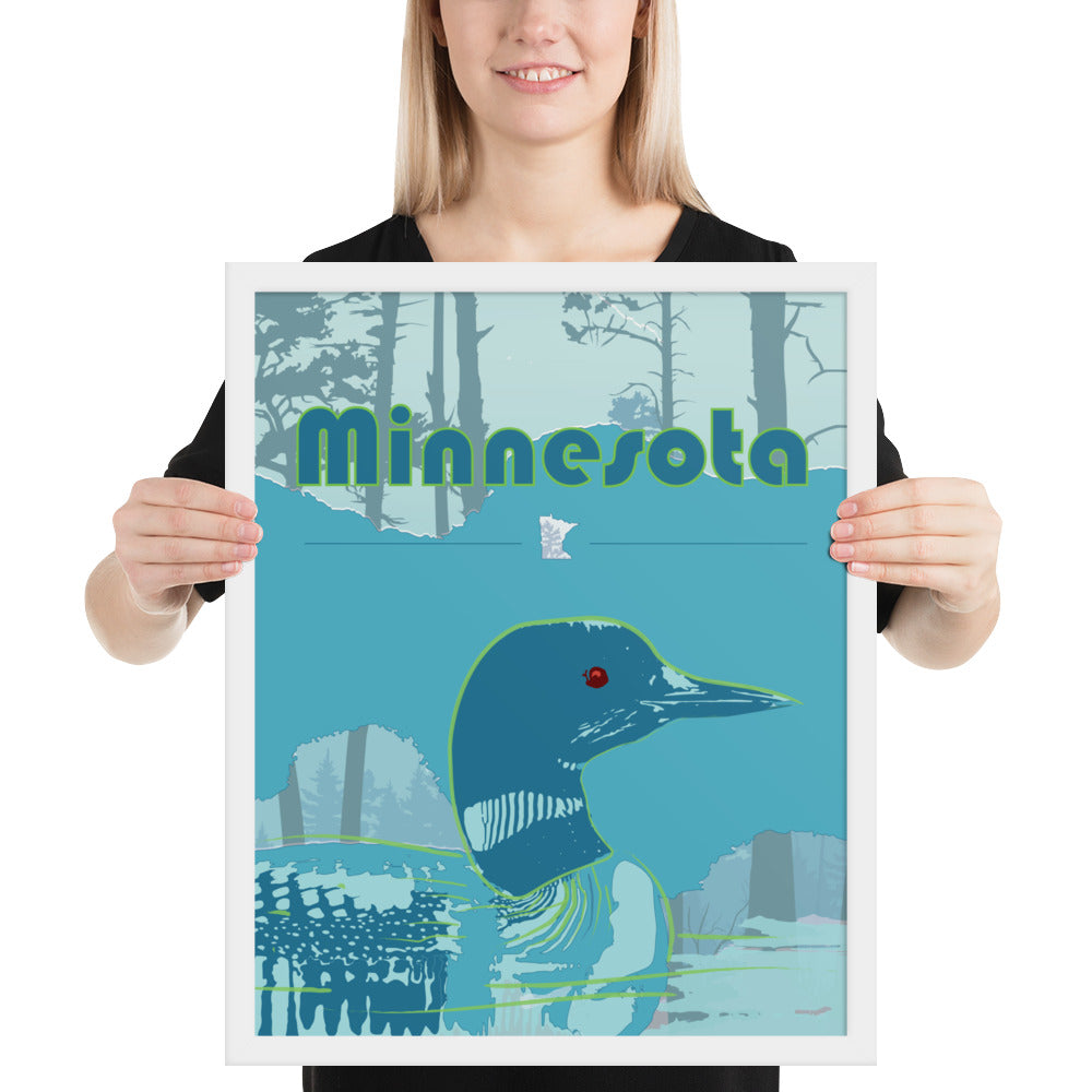 Minnesota Loon Turquoise Wall Art