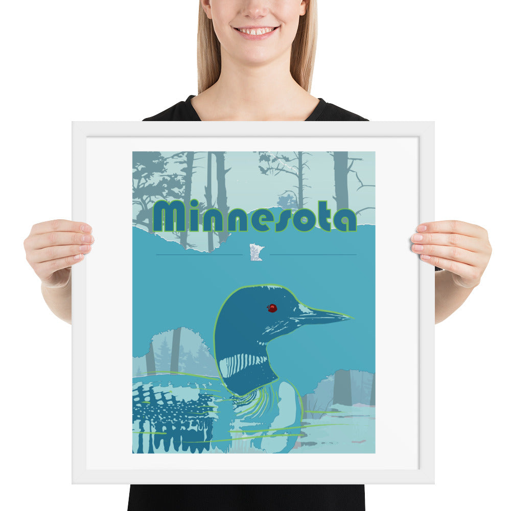 Minnesota Loon Turquoise Wall Art