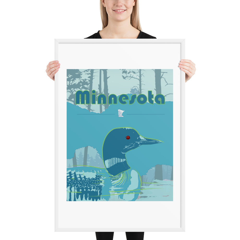 Minnesota Loon Turquoise Wall Art