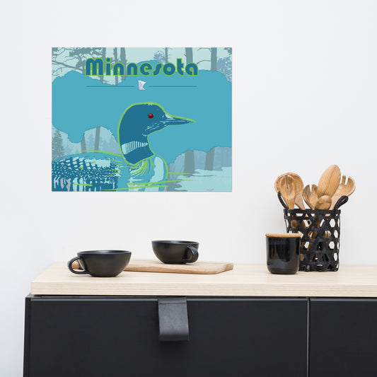 Minnesota Loon Turquoise Wall Art