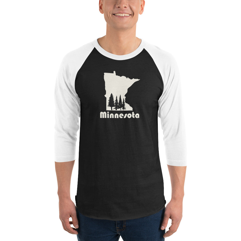 Minnesota baseball tee 3/4 sleeve raglan shirt unisex