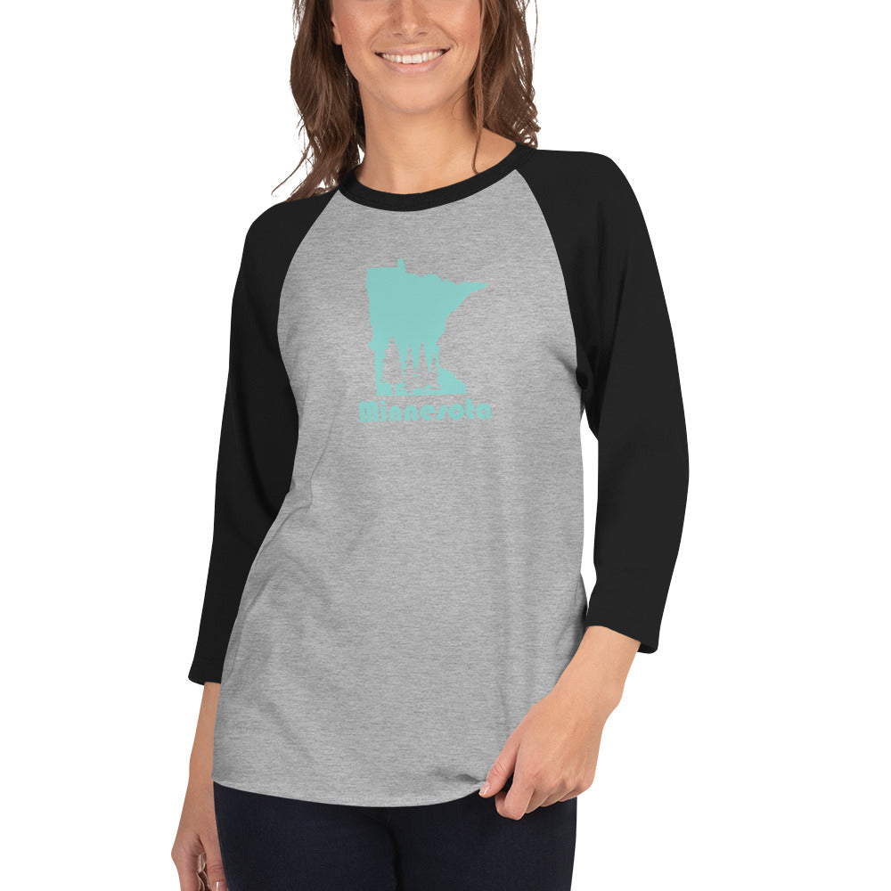 Minnesota baseball tee 3/4 sleeve raglan shirt