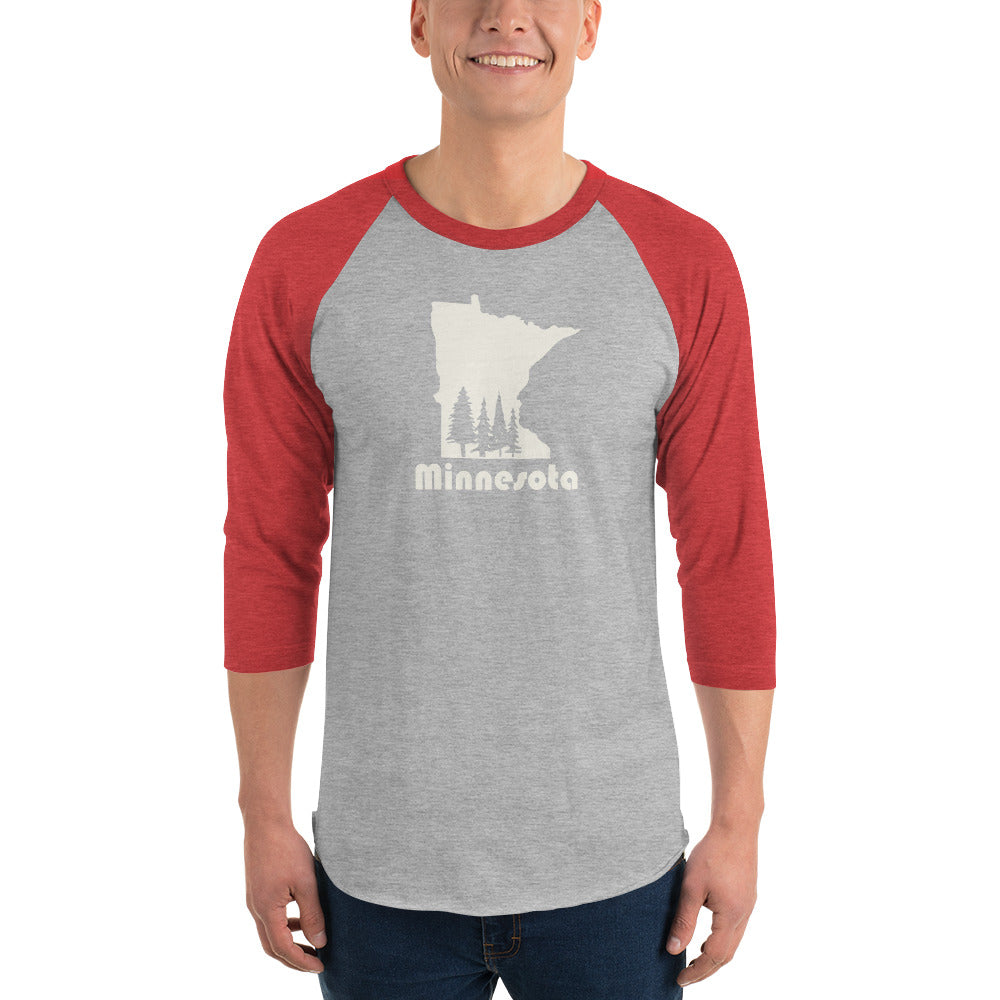 Minnesota baseball tee 3/4 sleeve raglan shirt unisex